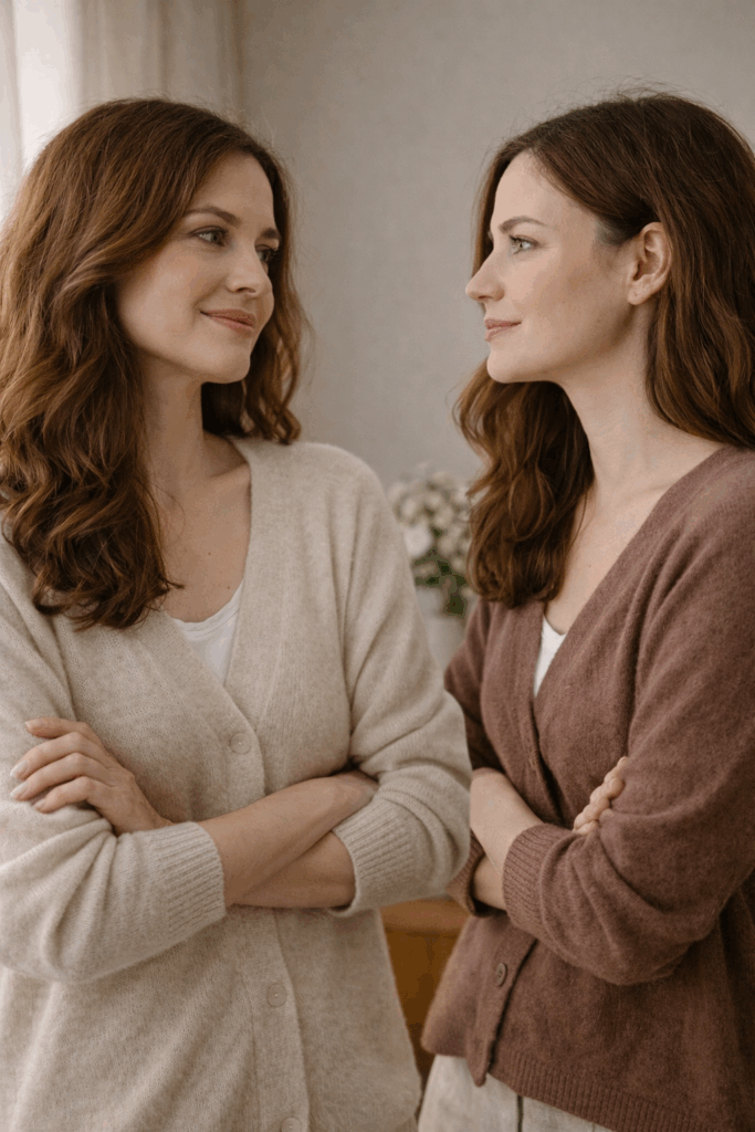 woman and herself